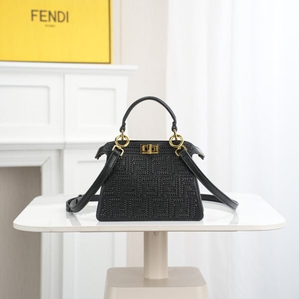 Fendi Peekaboo ISeeU Petite Selleria Leather Top Handle Bag
