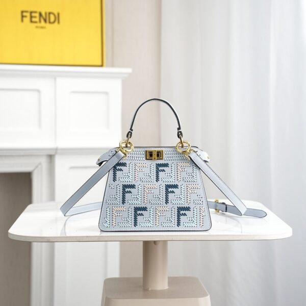 Fendi Peekaboo ISeeU Petite Selleria Leather Top Handle Bag