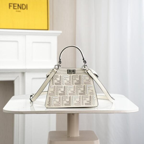Fendi Peekaboo ISeeU Petite Selleria Leather Top Handle Bag