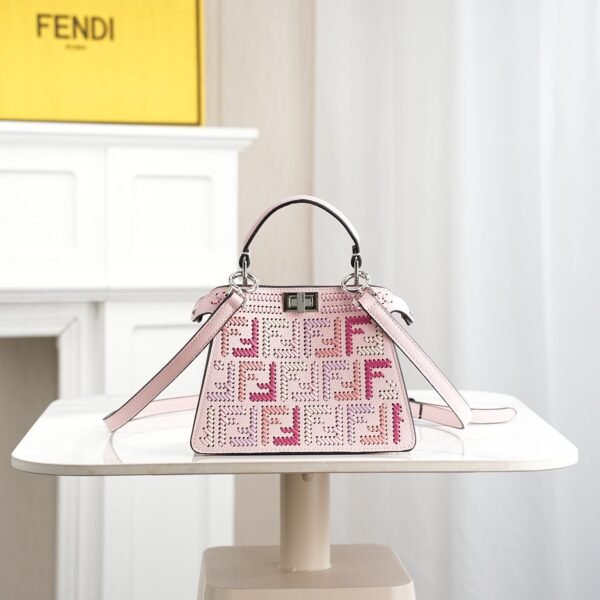 Fendi Peekaboo ISeeU Petite Selleria Leather Top Handle Bag