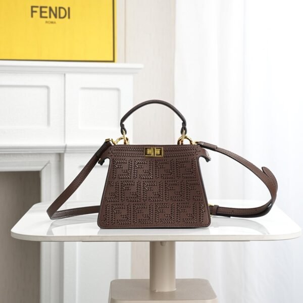 Fendi Peekaboo ISeeU Petite Selleria Leather Top Handle Bag