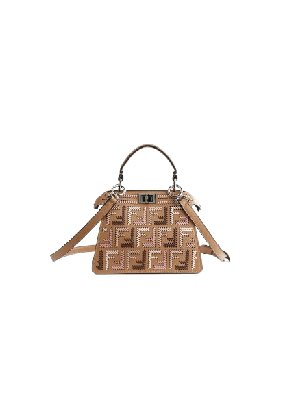 Fendi Peekaboo ISeeU Petite Cuoio Romano Leather Top Handle Bag