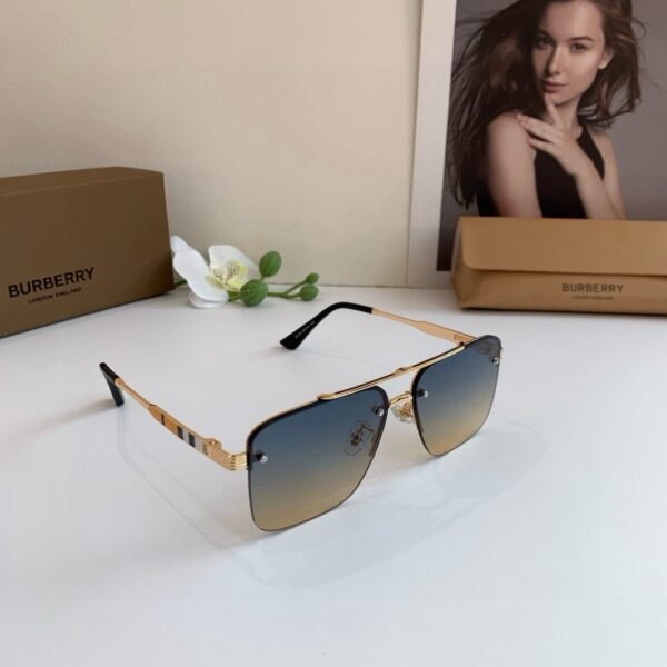 Burberry Square Metal Rimless Sunglasses