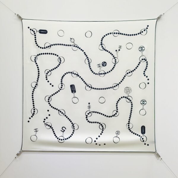 Chanel Graphic Silk Twill Square Scarf