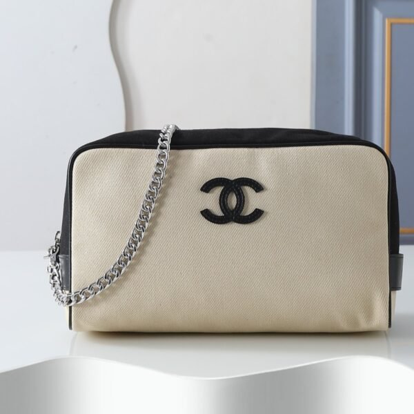Chanel Coco Beach Canvas Clutch