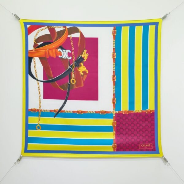 Celine Graphic Silk Twill Square Scarf