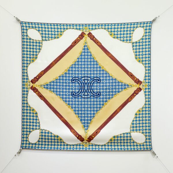 Celine Geometric Silk Twill Square Scarf