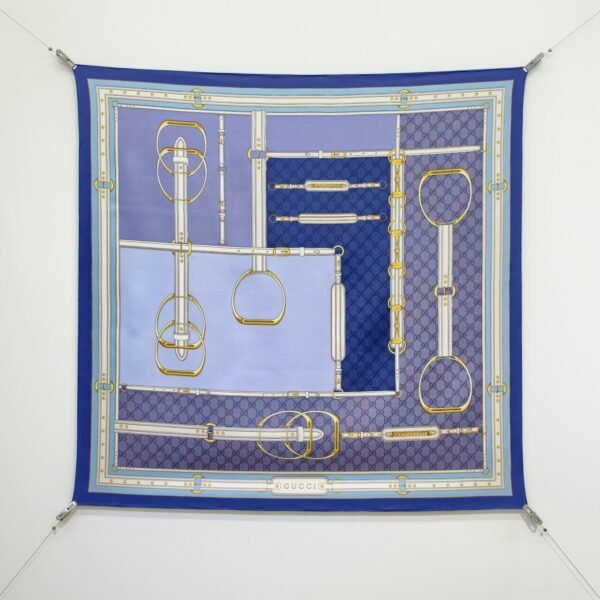 Gucci Monogram Silk Twill Square Scarf