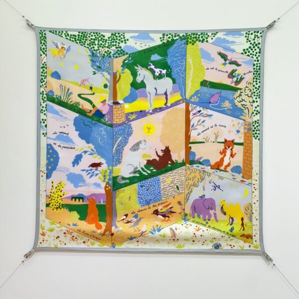 Hermes Graphic Silk Twill Square Scarf