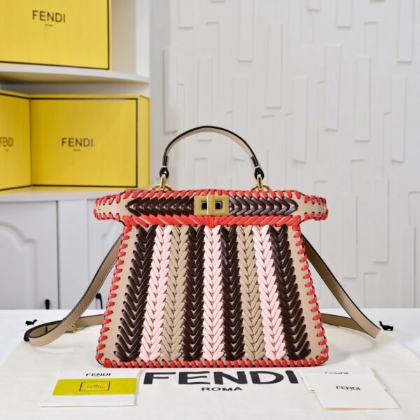 Fendi Peekaboo ISeeU Woven Leather Tote Bag