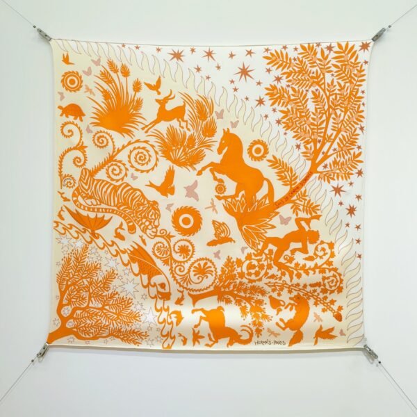 Hermes Animalier Silk Twill Square Scarf