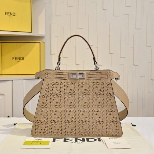 Fendi Peekaboo ISeeU Woven Leather Large Tote Bag