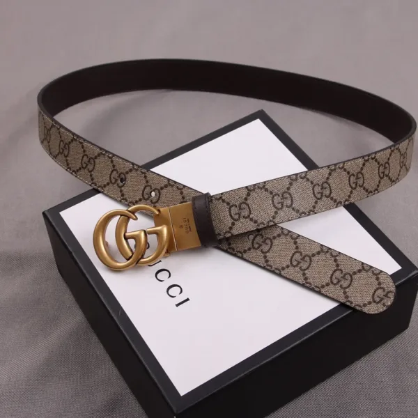 Gucci Monogram Reversible Leather Belt