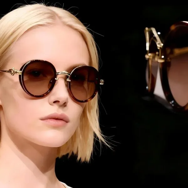 Chrome Hearts Round Tortoiseshell Sunglasses